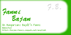 fanni bajan business card